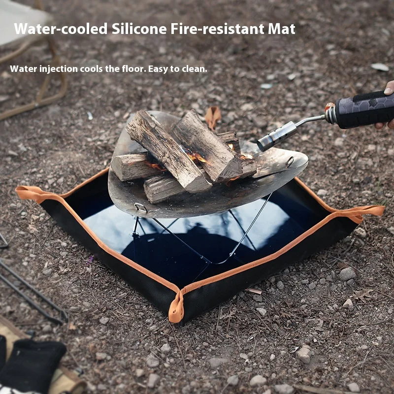 التخييم في الهواء الطلق بطانية مقاومة للحريق ارتفاع درجة الحرارة مقاومة سيليكون حريق القماش شواء شواء بساط عازل للحرارة #4