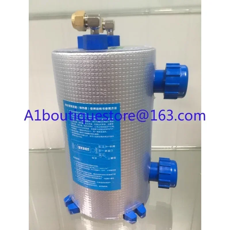 

1P 0.5P fish tank pure titanium tube bubble evaporator chiller Seafood pool titanium barrel heat exchanger