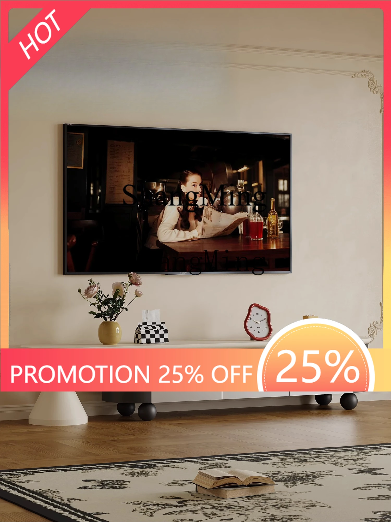 

ZYYExtendable TV Cabinet for Living Room, Home Light Luxury, High-End Feel, Small Apartment, Creative TV Stand