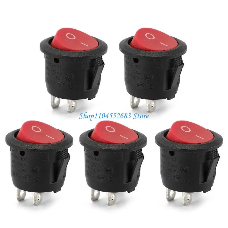 

Y6GD 5Pcs 2 Pin Rocker Toggle Switches Round Rocker Switches Power Button Switches