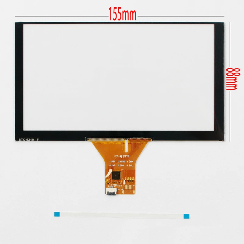 

For 6.2 Inch Capacitive Touch Screen GT911 JY-GT911 Car DVD Navigation 155mm*88mm 155*88 mm 6pin Universal Touch Replacement