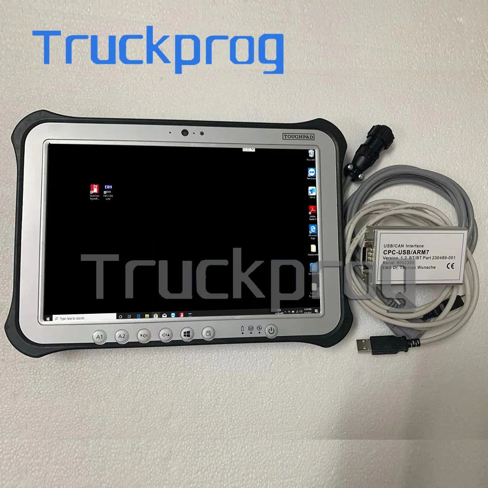 For Toyota BT truckcom Canbox CPC USB ARM7 Forklift truck diagnostic tool CAN Interface Canbus TruckCom+FZ-G1 Tablet touchpad