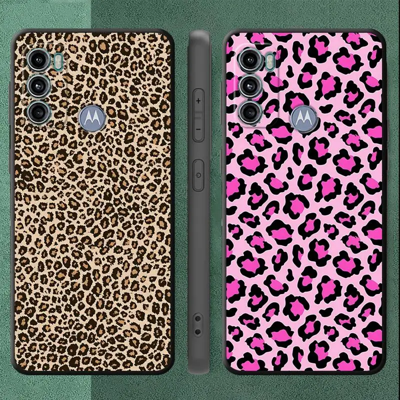 INS Brown Leopard Print Cover Phone Case for Motorola Moto G30 G31 G50 G51 G60S G71 G22 G32 G52 G72 G53 G73 Soft TPU