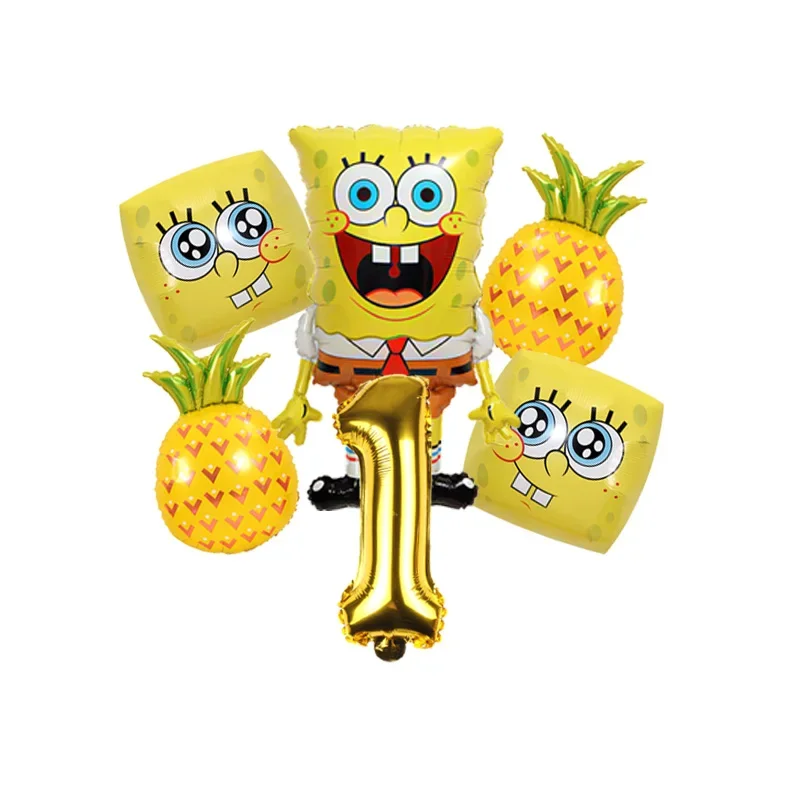 SpongeBob Schwammkopf Luftballons Party-Dekoration Zubehör für Cartoon-Themen Geburtstagsfeier Feiertagsfeier Familientreffen Kinder – Detail 1