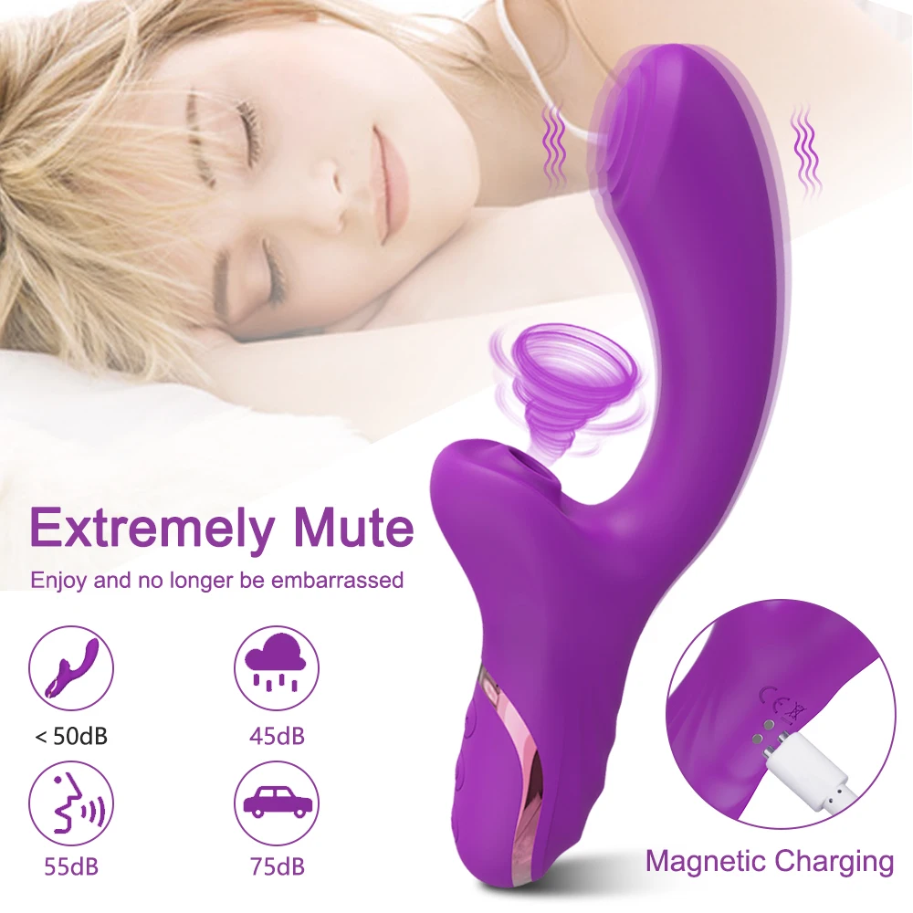 G-spot Vibrator Sex Toys For Women Powerful 2 in 1 Clit Sucker Clitoris Sucking Vacuum Stimulator Dildo Female Masturbation