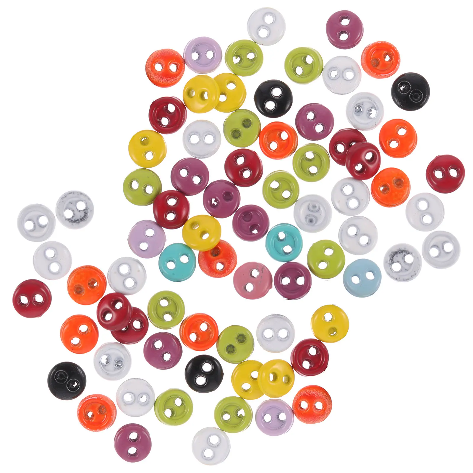 200Pcs Mini Alloy Buttons White Metal 3Mm Two Hole Sewing Fasteners Small Round Embellishments Craft Supplies for Basic Life