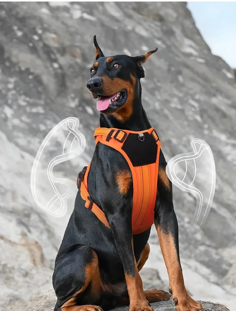

Pet Harness Multi Functional Nylon Reflective Dog Harness Adjustable No Pull Comfortable Control Dog Chest Harness Pet Supplies