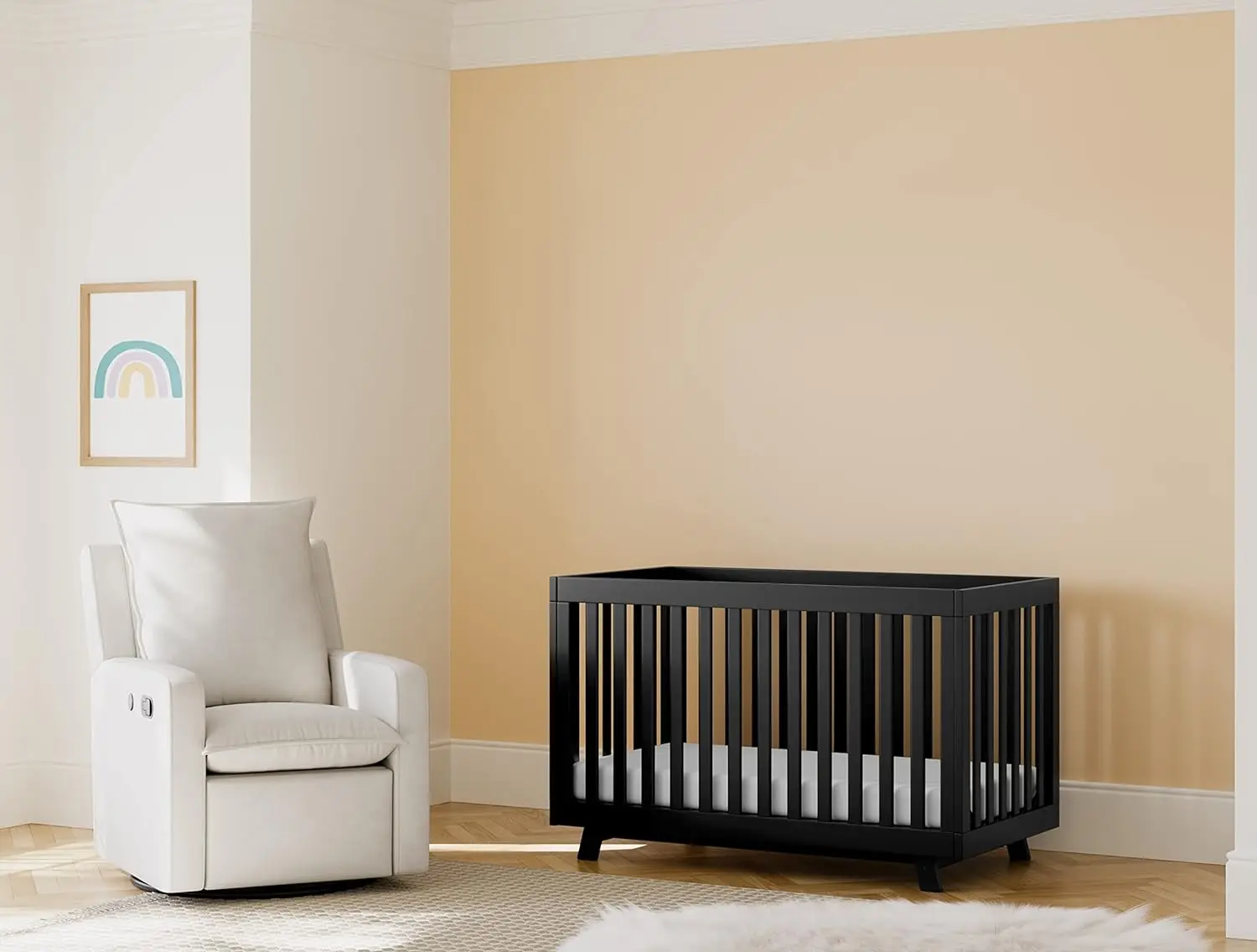 Berceau convertible Beckett (negro) – Convierte desde el cuna hasta la cama y el sofá cama de los niños pequeños,