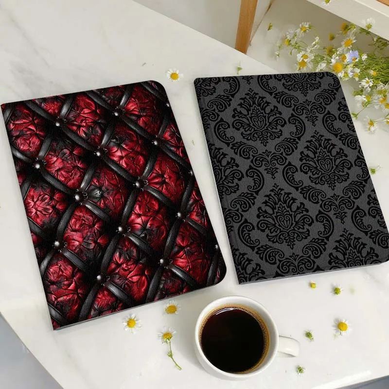 

Red Quilted Pattern Design Gift Tablet Case For Huawei Honor MatePad MediaPad Air 5 6 7 11 V6 V7 V8 V9 X9 X8 T10 T10s C5e T5