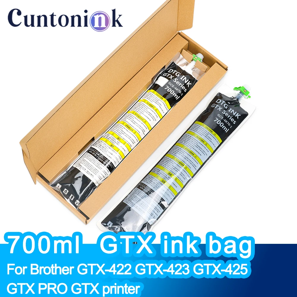

700ml ink Bag DTG Textile Ink Bag With one time use Chip For Brother GTX-422 GTX-423 GTX-425 GTX PRO GTX printer