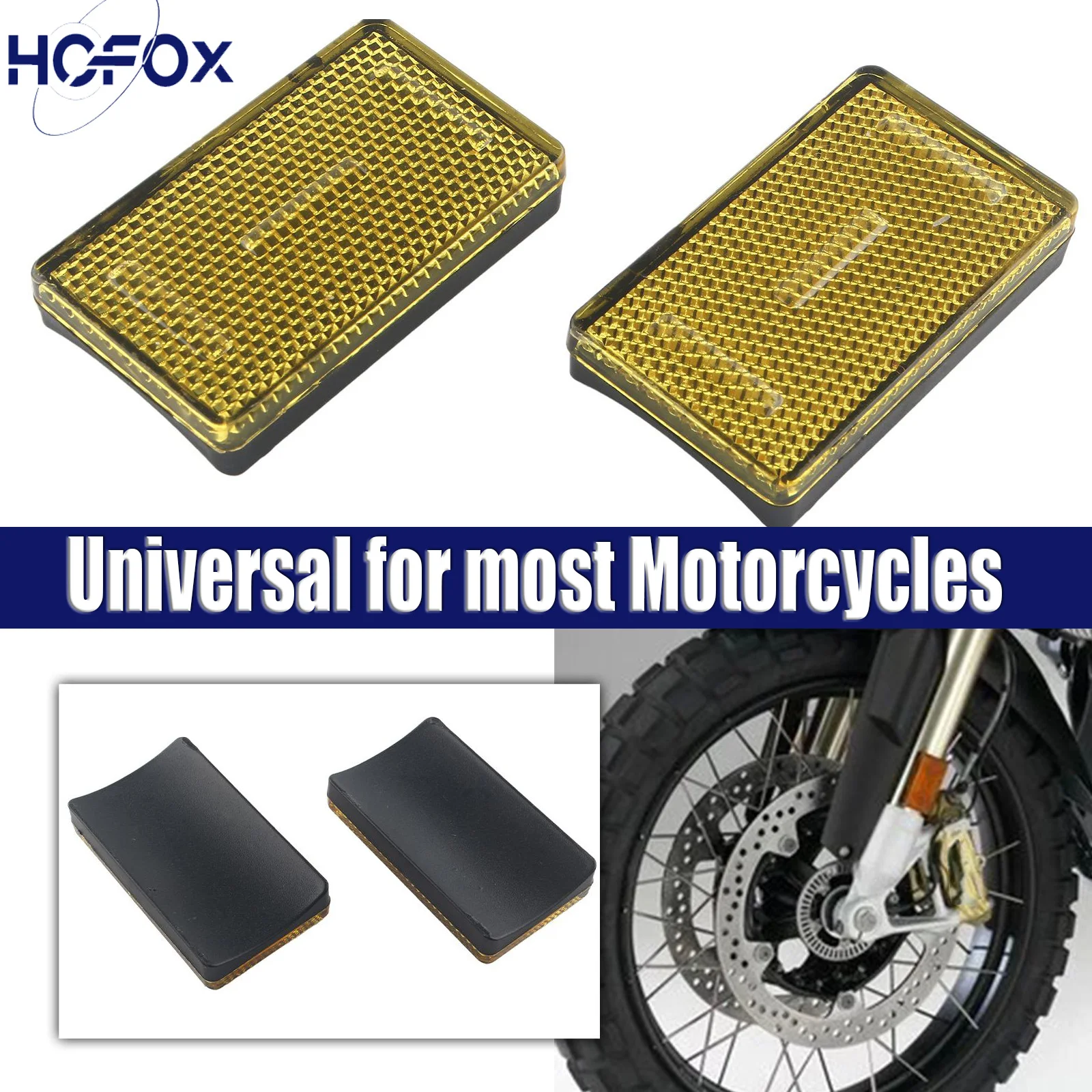 

1 Pair Motorcycle Rectangle Front Fork Reflector Hight Quality Universal for most Motorcycles