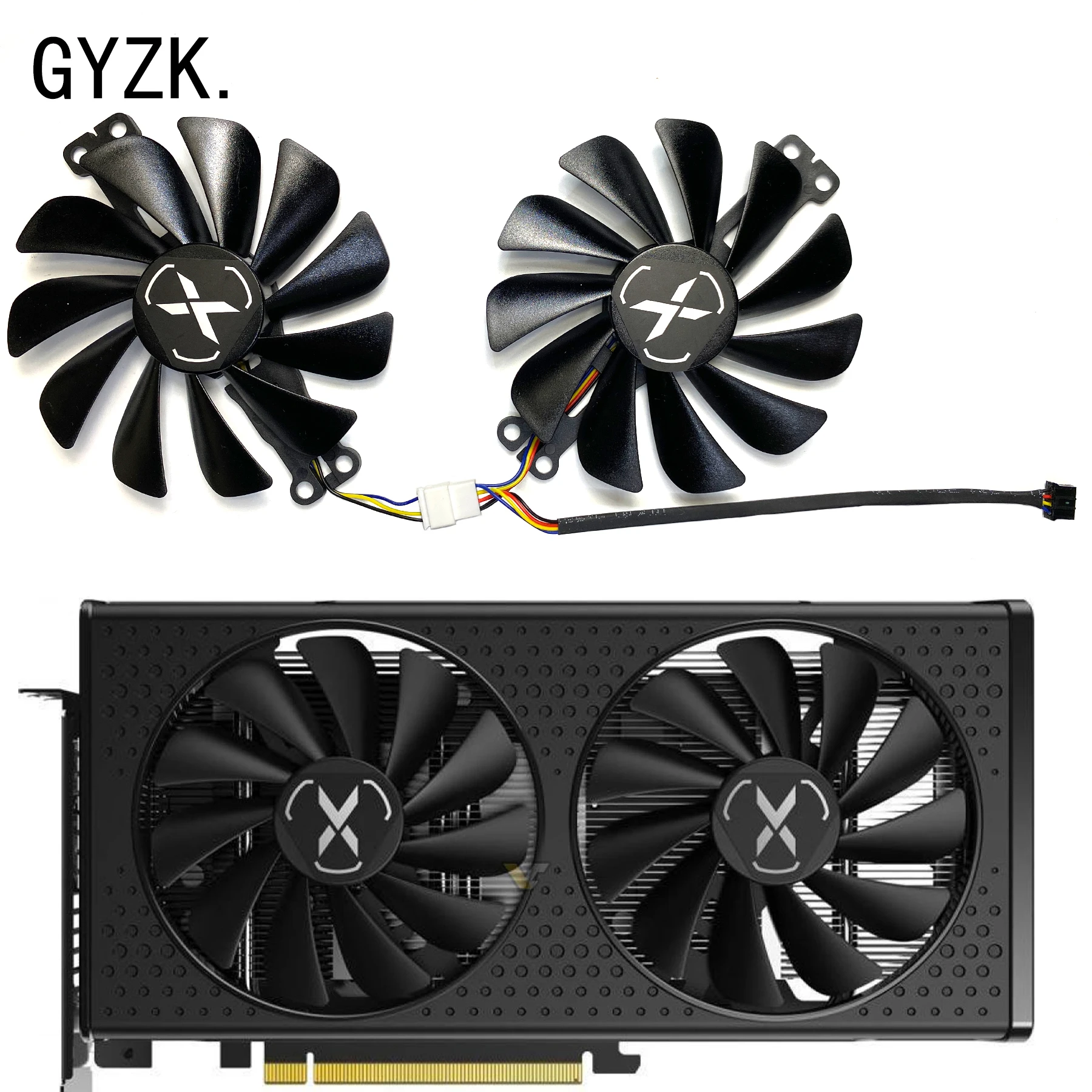 New For XFX Radeon RX6600 6600XT 6650XT 8GB Speedster SWFT 210 Core Graphics Card Replacement Fan  FY010010M12LPA