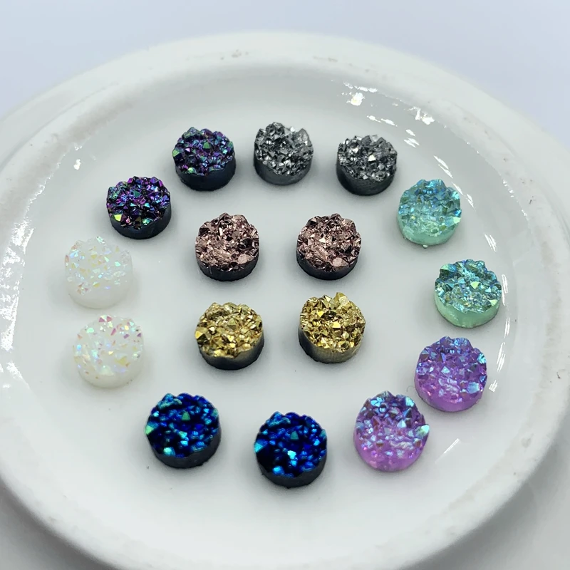 装飾用ミネラル樹脂150個,ラウンド6mm,天然ore,ラインストーン,手作りウェディングクラフト