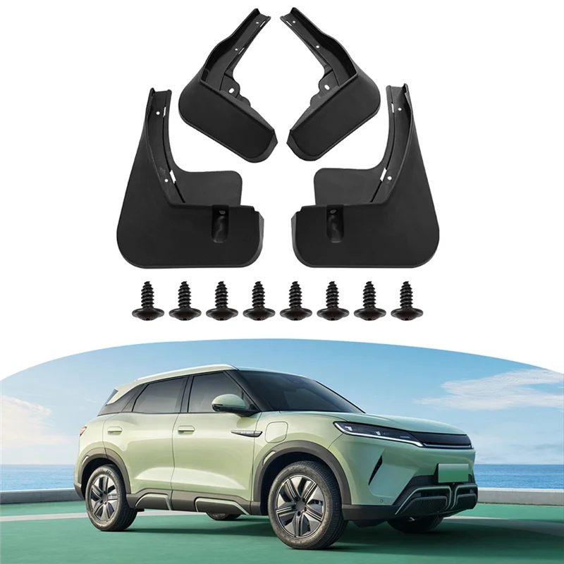 تتجه 4 قطعة سيارة قطعة من نسيج الطين اللوحات سبلاش واقي من الطين درابزين ل BYD يوان يوب 2024 اكسسوارات السيارات