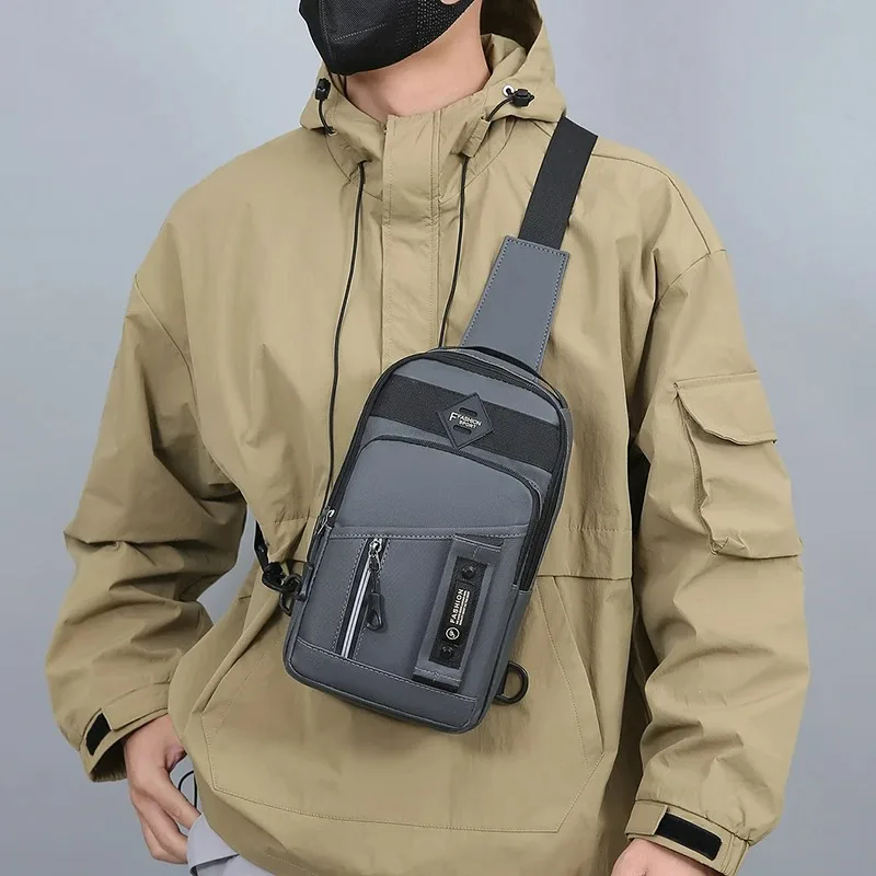 Fashion Men\'s Bag Waist Packs Nylon Fabric Crossbody Shoulder Bag Stylish Casual Men\'s Chest Packs Male Chest Bag Handbag Bolsa