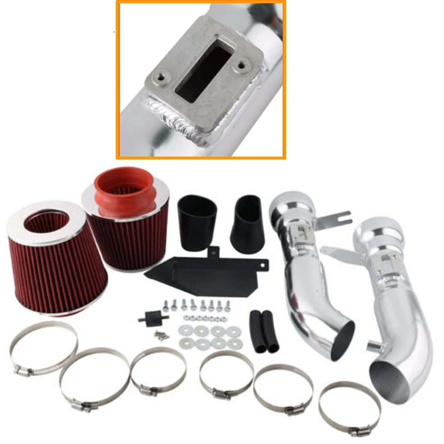 tuning Engine Cold Air Intake Kit + Red Filter For 09-20 370Z / 08-13 G37 3.7L V6