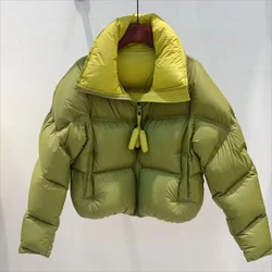 2024 giacca da donna calda colletto alla coreana giacca imbottita corta antivento addensare giacca invernale parka allentato coreano cappotto donna outwear