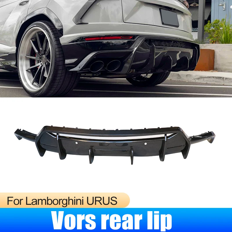 For Lamborghini 2017 Bumper Accessories Car Real Carbon Fiber Front Diffuser Lip Spoiler URUS Vors Style Body Modified Kits