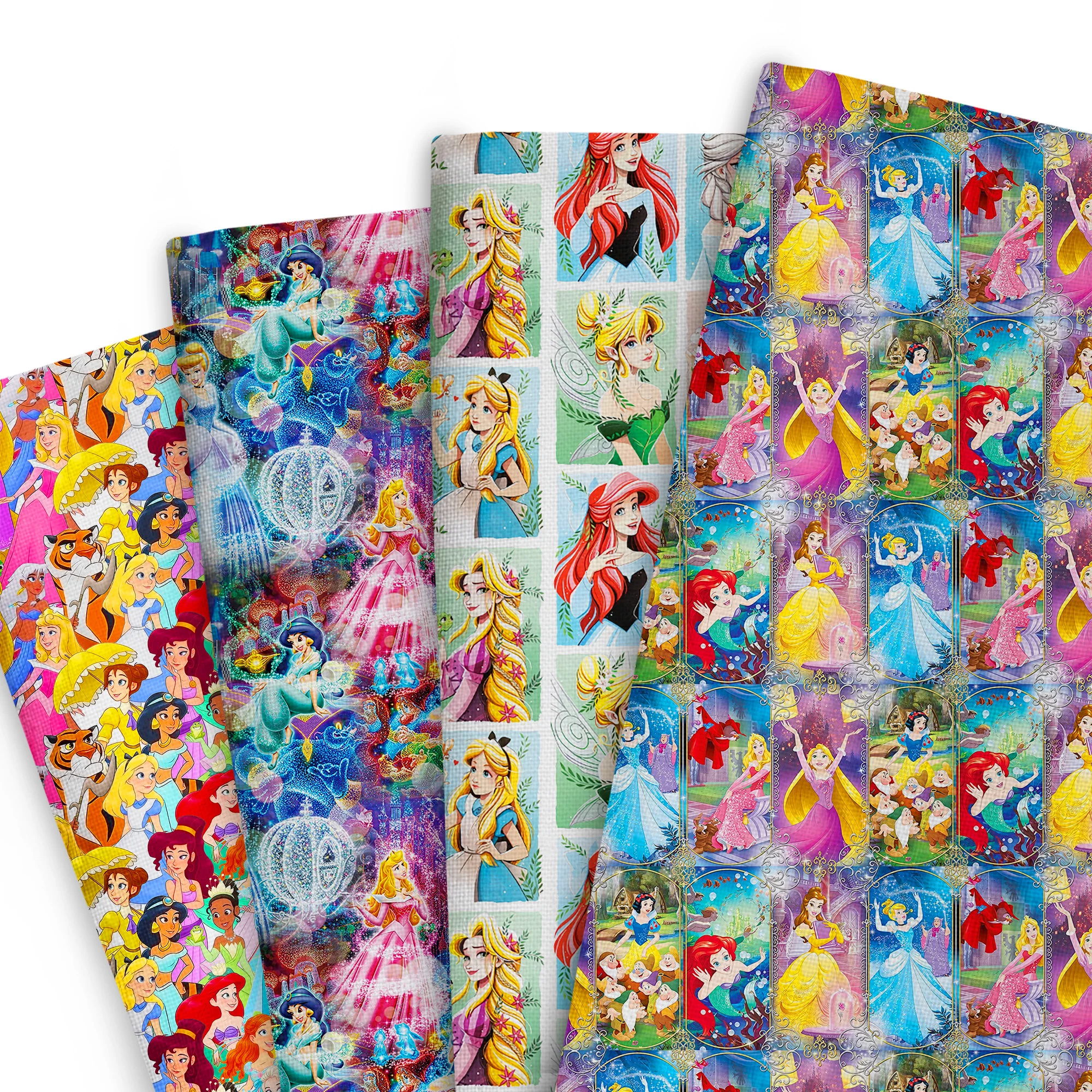 

Disney Princess Patchwork Polyester And Cotton Fabric Tissue Sewing Quilting Fabrics Needlework Material DIY Handmade