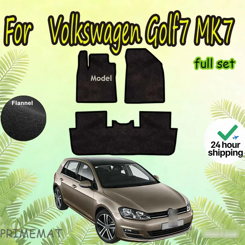 

Velour mats Car Mats With Buttons For Volkswagen Golf7 MK7 2012-2019 5G GTI Car-Specific Mats