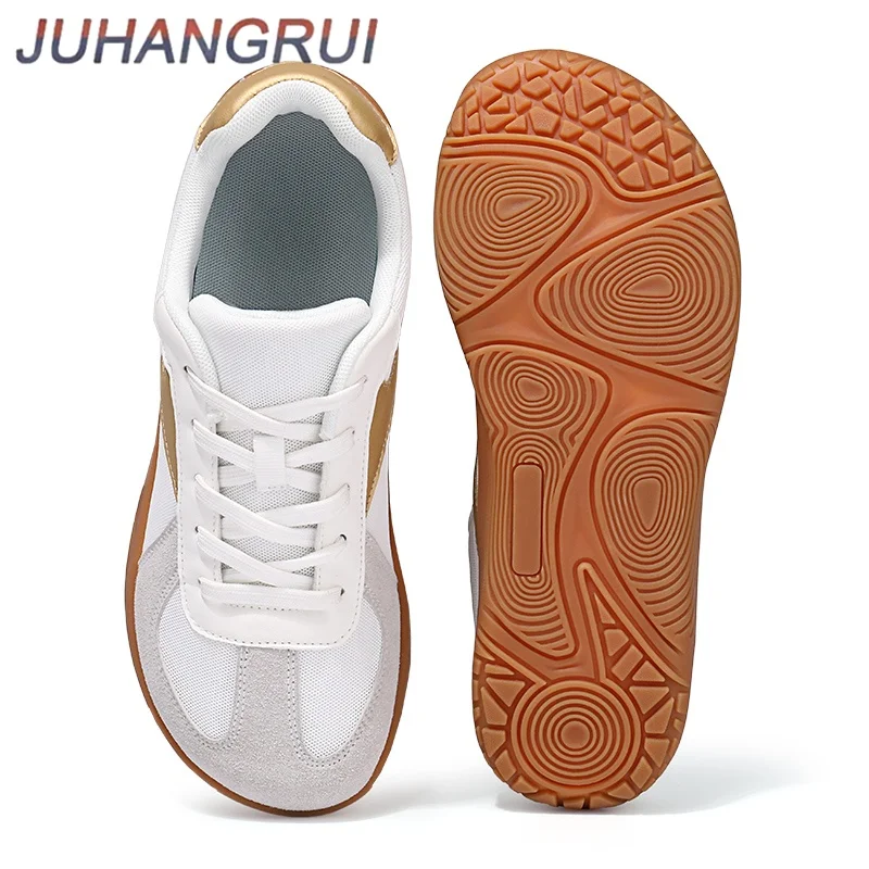 

Unisex Wide Toe Barefoot Sneakers Wide Toe Minimalist Zero Drop Retro Outdoor Walking Shoes Lace Up Mesh Casual Sneaker Non Slip