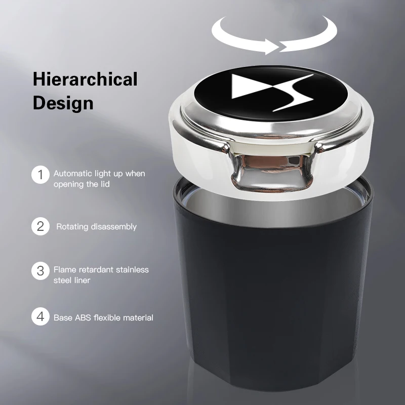 اكسسوارات السيارات الداخلية منفضة سجائر مصباح ليد المحمولة حامل رماد الدخان ل DS الروح DS4S DS5 5LS DS3 DS4 DS6 DS7 DS9 البرية