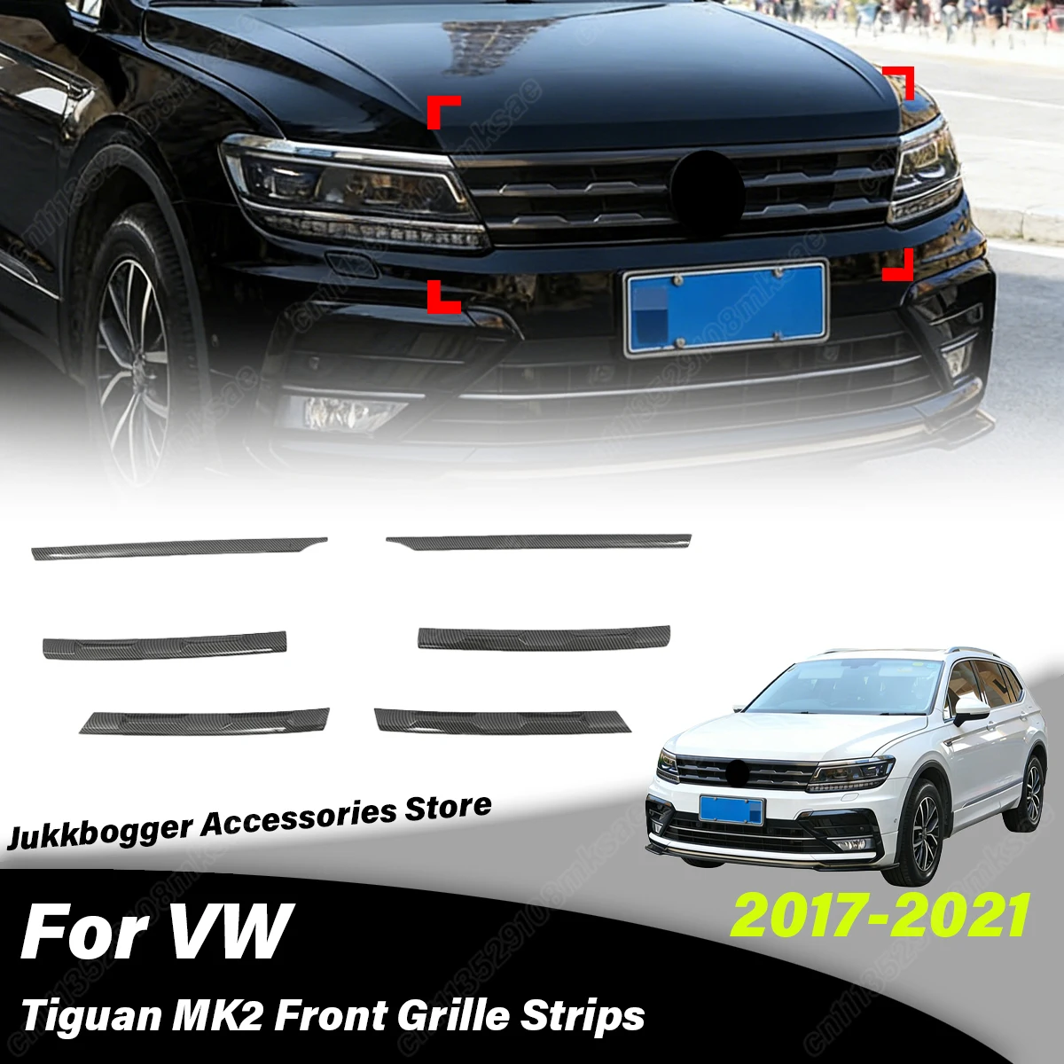

Для Volkswagen VW Tiguan MK2 2017-2021: Декоративные накладки на переднюю решетку воздухозаборника, внешние аксессуары