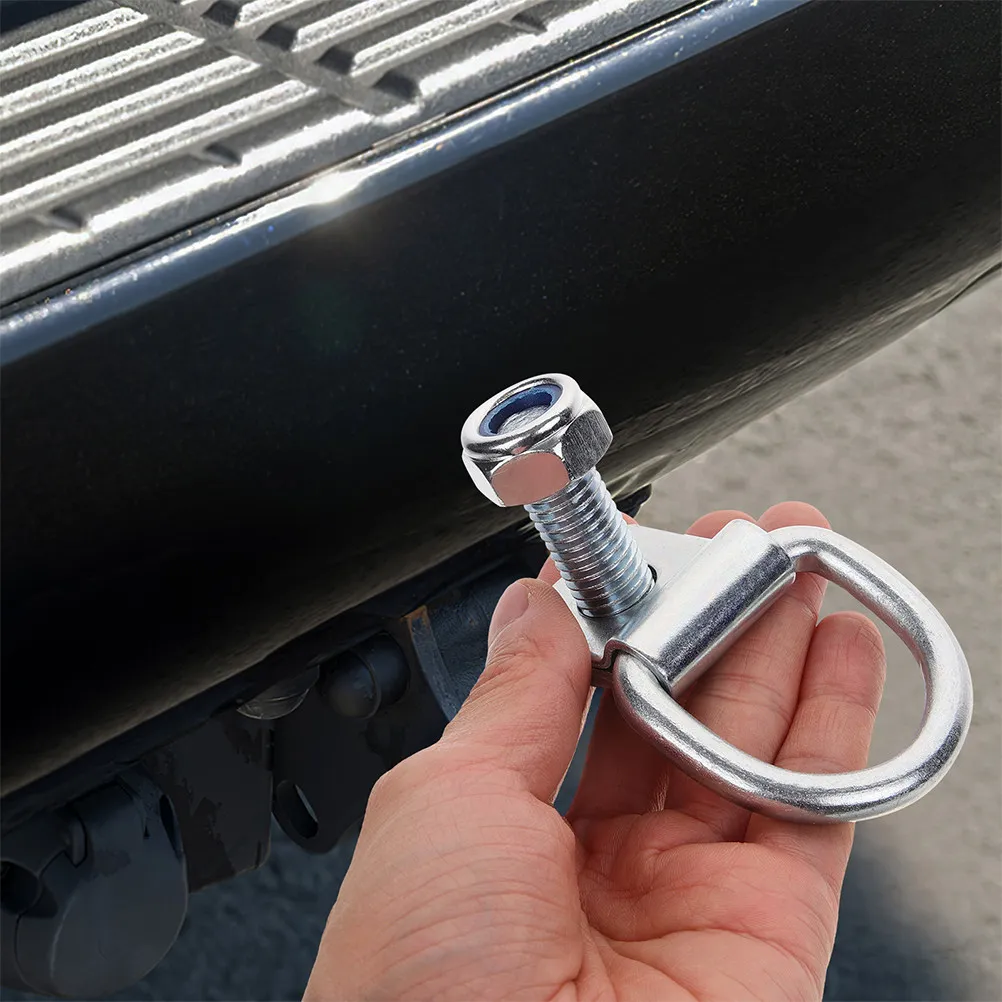 

Heavy Duty Tie Down Rings D Ring Anchor Trailer Truck Bed Cargo Securing Tow Hook Screws Bolts Trailer Tie Loop