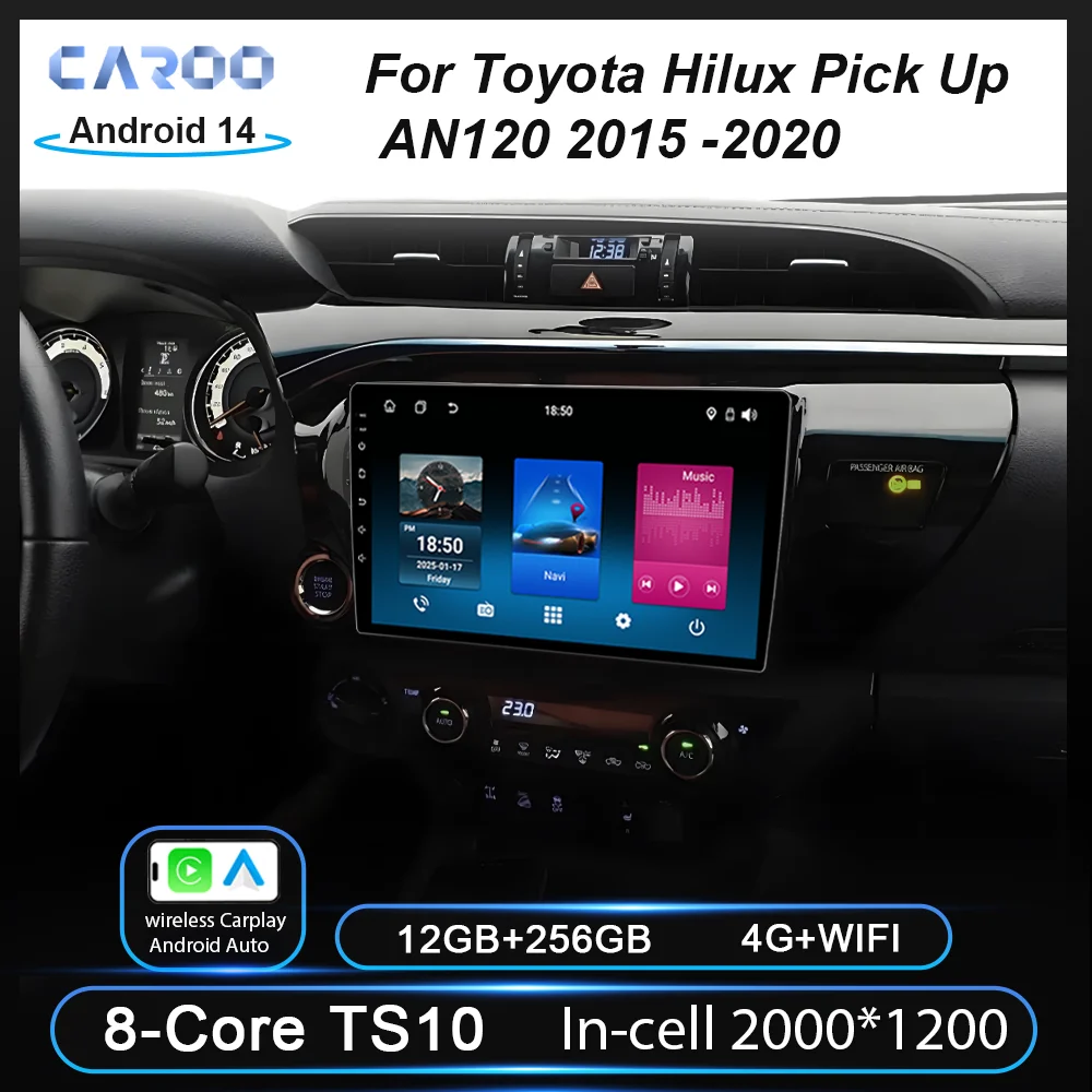 

Android Carplay For Toyota Hilux Pick Up AN120 2015 -2020 Auto Radio Stereo GPS Navigation Multimidia Player 2Din Android Auto