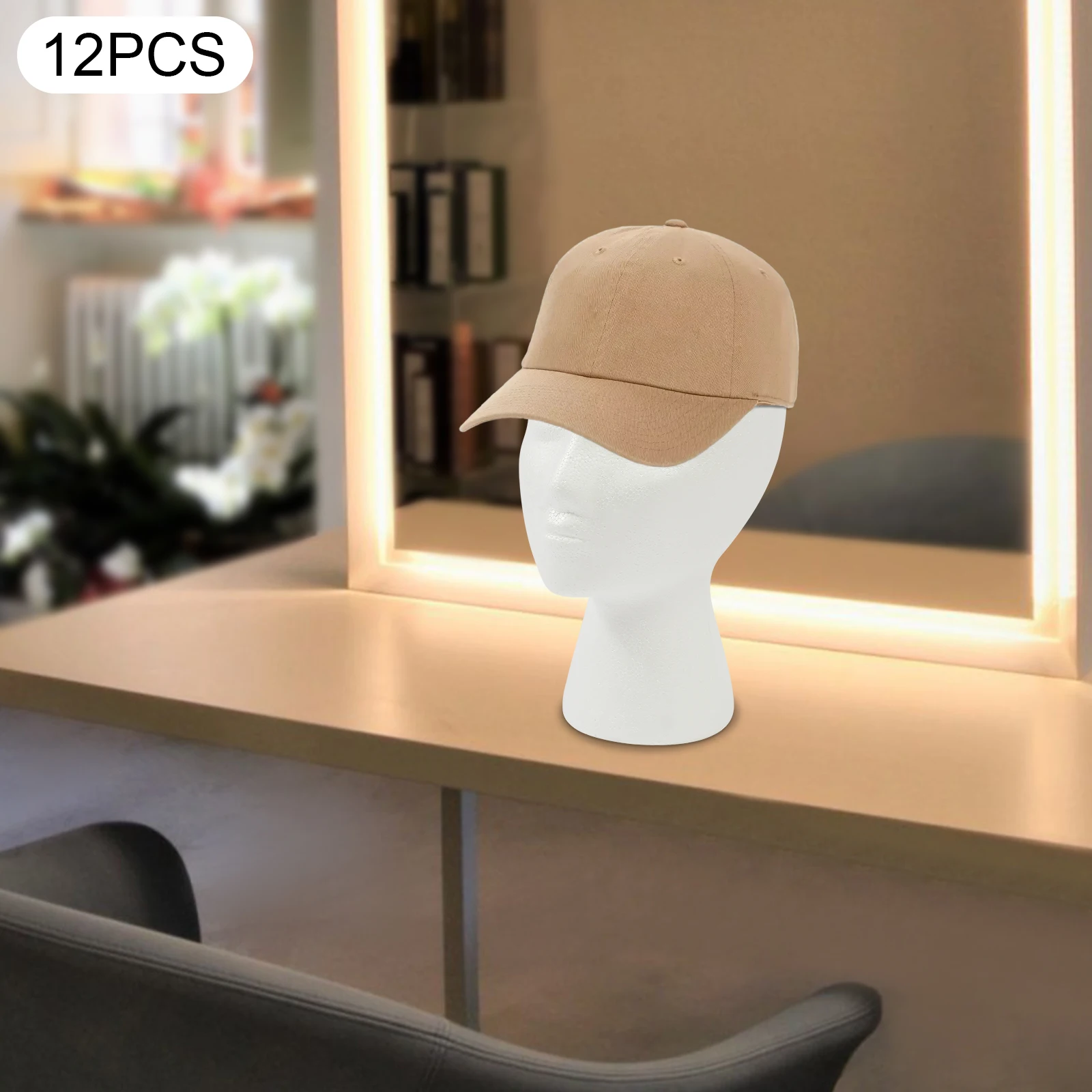 

Mannequin Head, 12 PCS Foam Wig Head Mannequins, Female Mannequin Head White for Display Wigs, Hats, Headscarves, Hair Bands