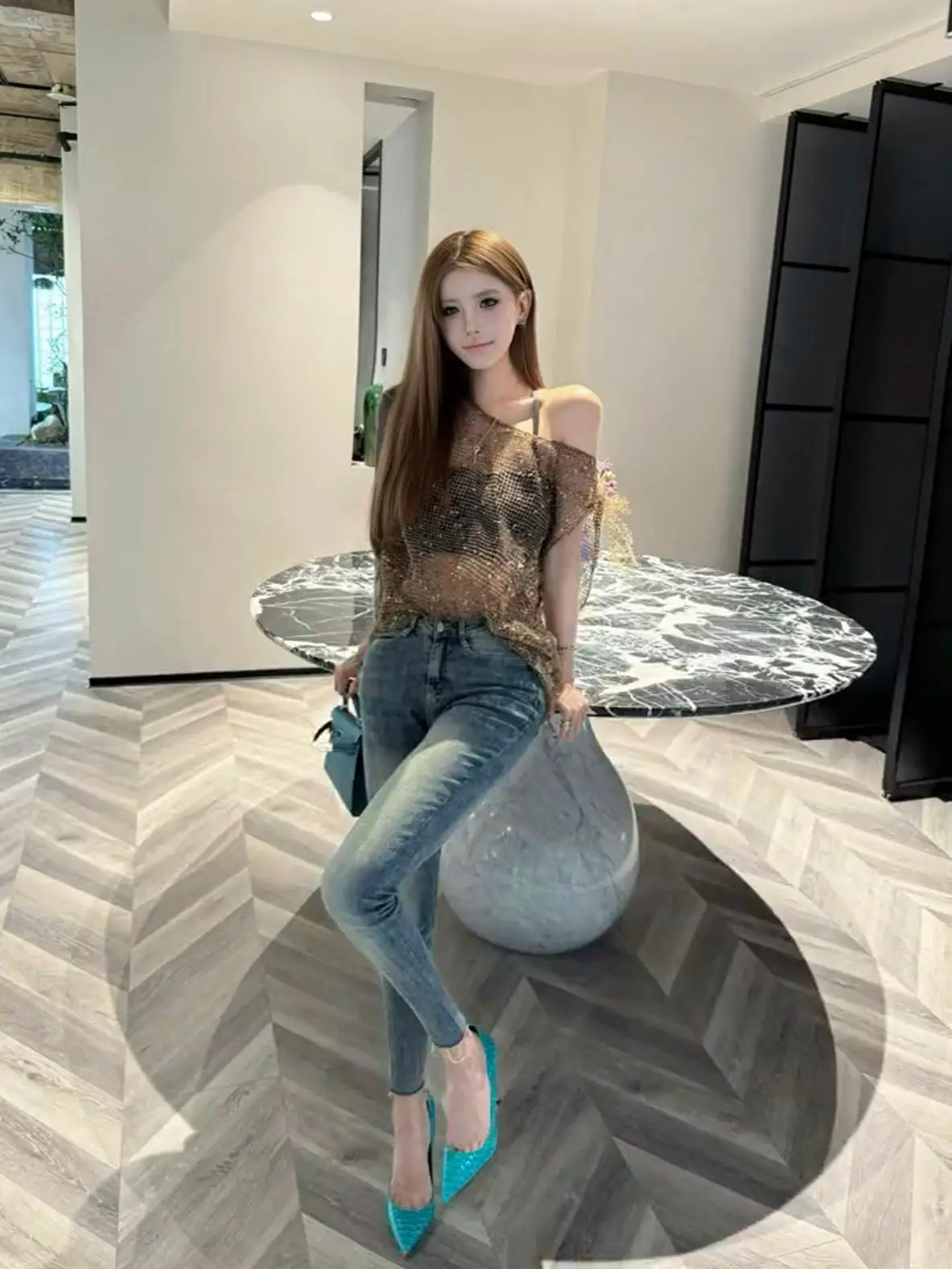 

Женские джинсы Slim Fit с высокой талией, весна-осень, тонкие, облегающие, удлиняющие ноги, эластичные, из хлопка стрейч