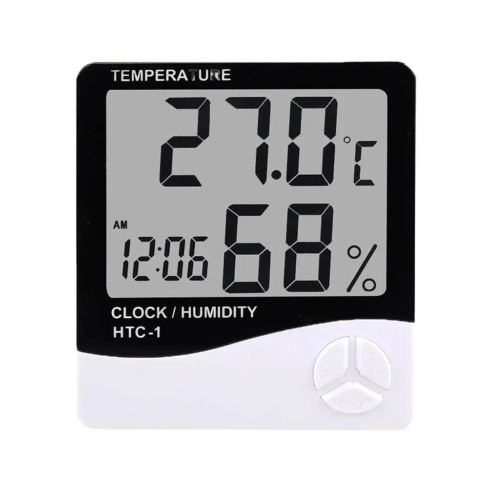 1pc HTC-2 HTC-1 Smart Electric Digital Hygrometer Thermometer Weather Station Clocks Outdoor LCD Electronic Humidity Meter