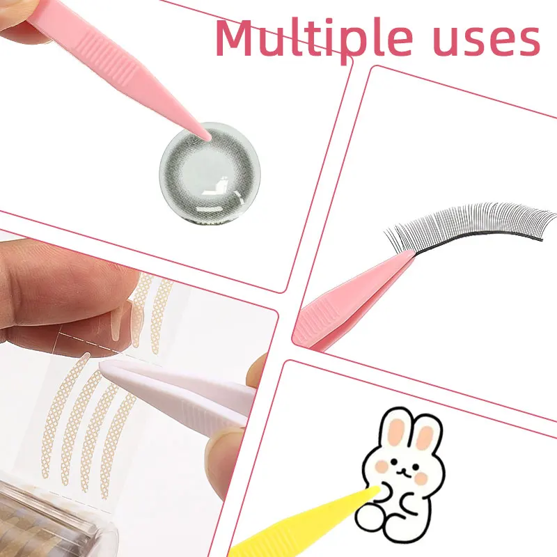 Pinzas de doble párpado, Clip de plástico antideslizante para máscara Facial, asistente de belleza, extensión de pestañas, herramientas de maquillaje portátiles, 10 Uds.