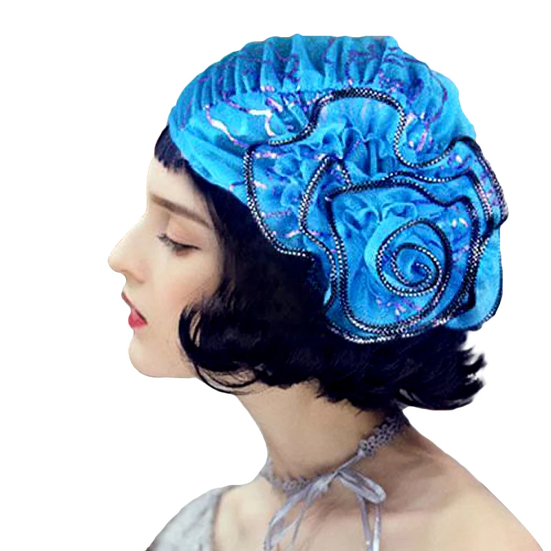Muslim Islamische Bronzing Blume Elastische Turban frauen Hut Beanie Kopf Schal Wrap Chemo Kappe Casual Haar Bonnets Hijab Caps – Detail 3