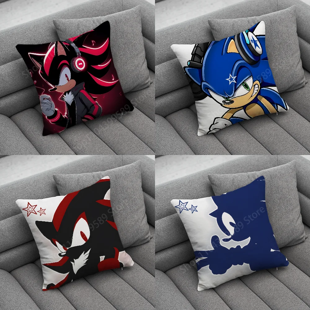 Cartoon S-SonicS-S Pillow Case Soft Cushion Cases for Farmhouse Sofa Decor Home Decorations and Protector