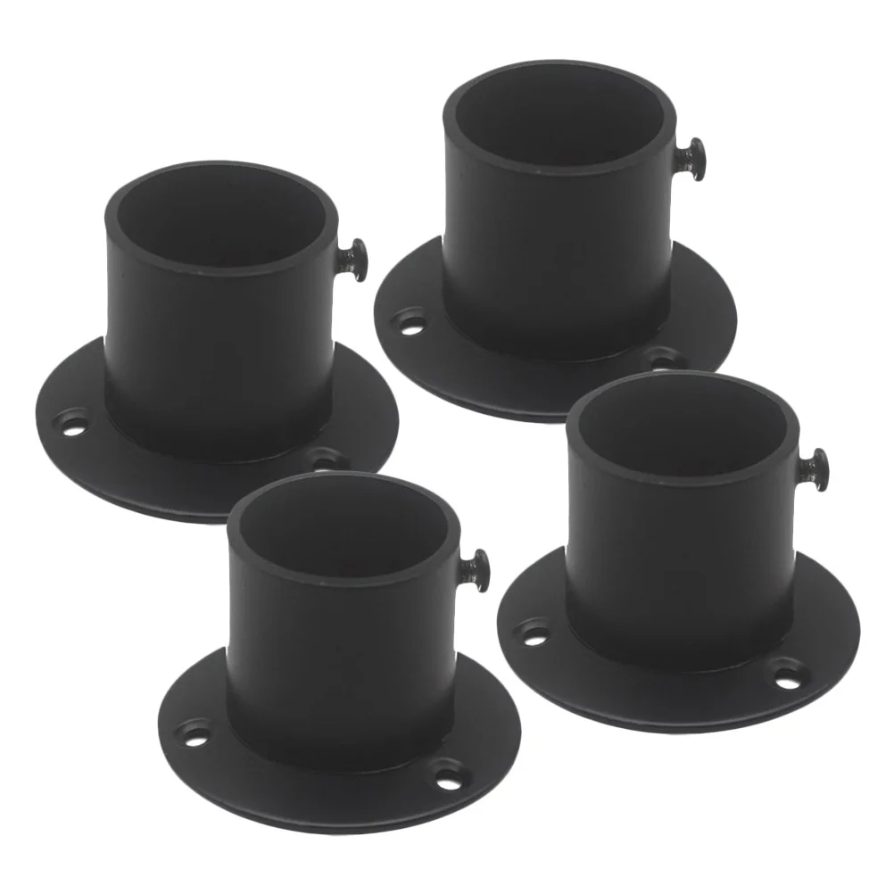 

4Pcs Stainless Steel Flange Base Heavy Duty Closet Pole Socket for Shower Curtain Rod Holder Rustproof Wardrobe Bracket