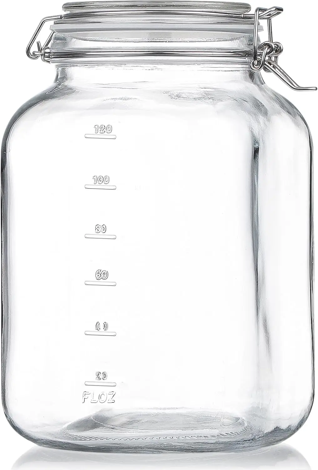 

1 Gallon Square Super Wide-Mouth Glass Jars with Airtight Lids, Glass Storage Jars with 2 Measurement Mark, Sturdy Canning Ja