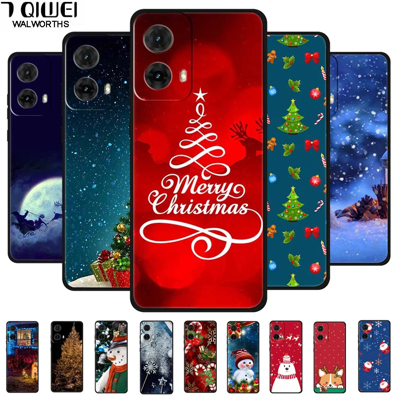 Fundas de teléfono navideñas 2024 para Moto G85 5G, funda suave de silicona TPU para G84 G45 G34 G24 Power Moto Edge 50 Fusion Moto G Stylus 5G