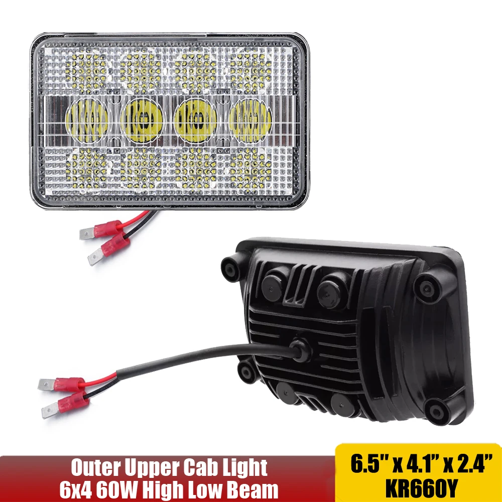 

12v 24v 6x4 60W LED Outer Cab Light For Case IH Combines: 2144, 2166, 2188, 2344, 2366+ x1pc 353657A1