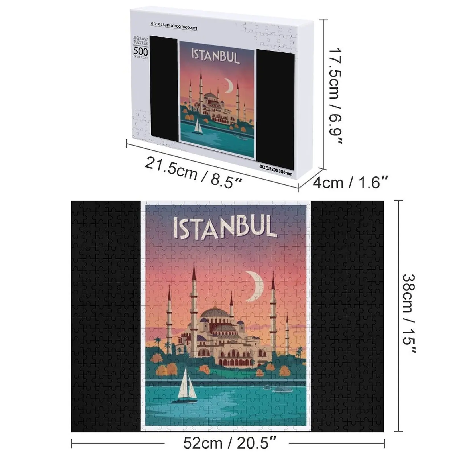 ISTANBUL - Turchia Jigsaw Puzzle Personalizzato Legno Accessori Diorama Personalizzati Puzzle Personalizzato