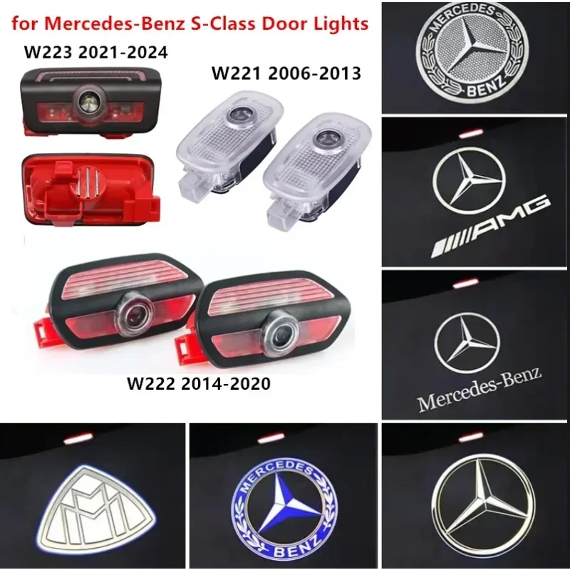 2 pieces HD Led Car Door Logo Laser Projector Light For Mercedes-Benz Maybach S Class S550 S400 S600 S350 S450 S300 S500 S63 S65