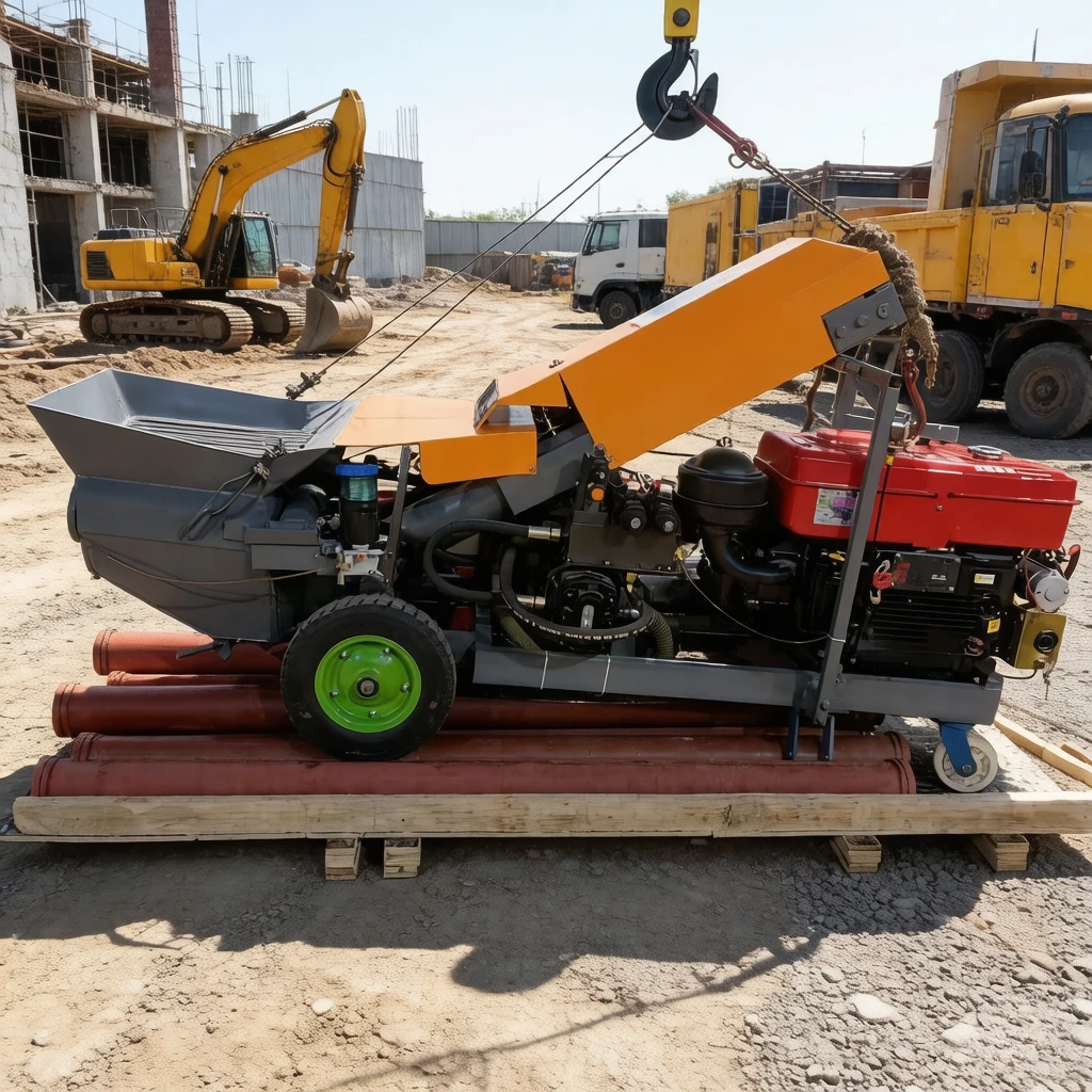 Multi Function Concrete Pump Small Mobile Concrete Pump Concrete Mixing Pump for House Construction Road Works