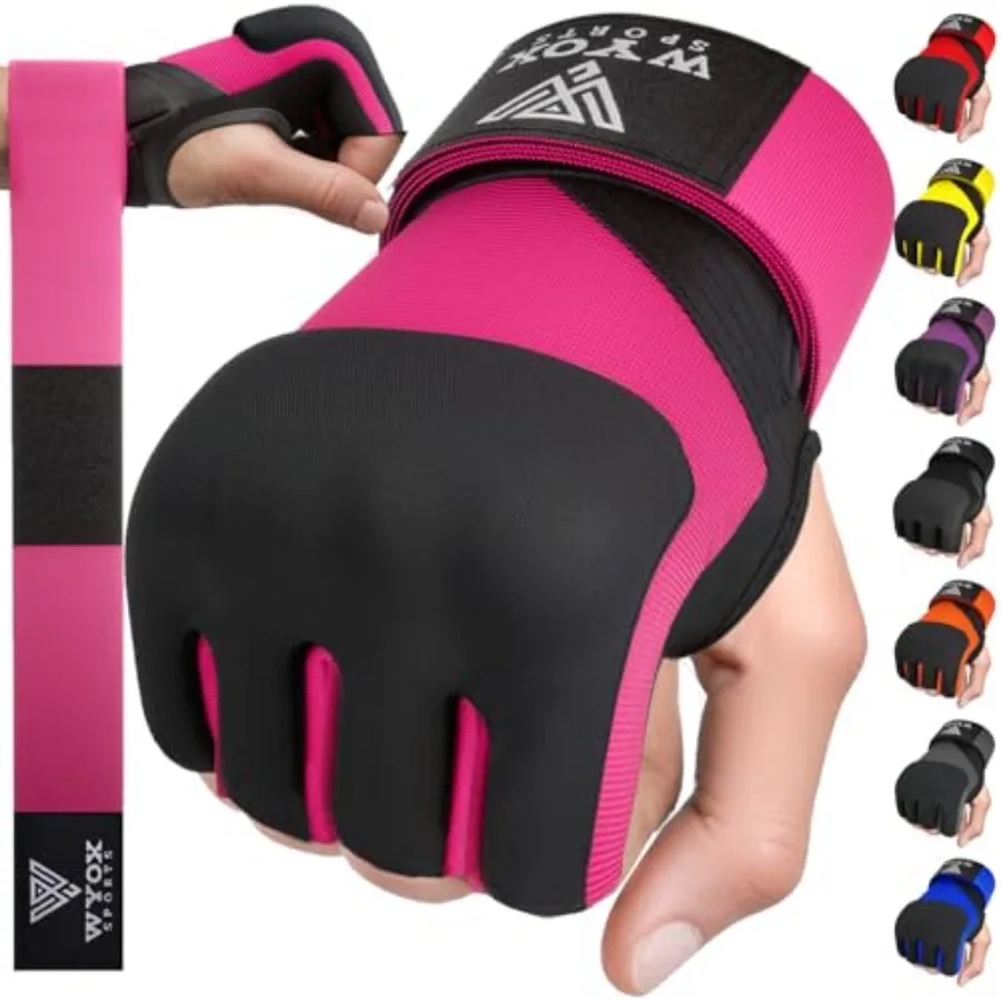 

Gel Boxing Hand Wraps Inner Gloves for Men and Women, 80cm Quick Wrist Straps, Padded Knuckle Protection for Muay Thai Kickboxi