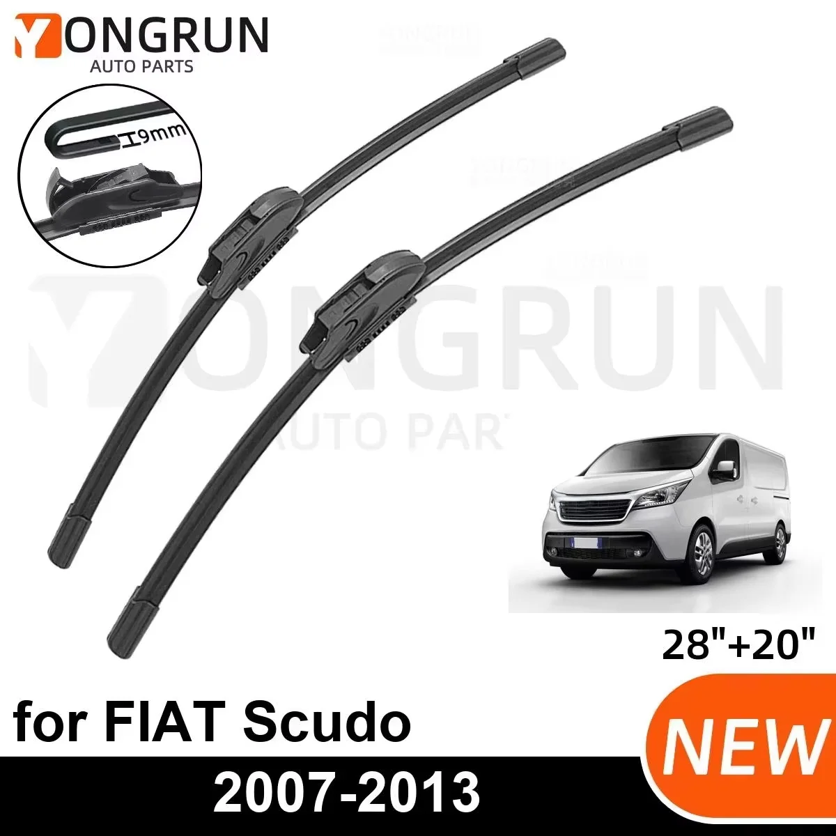 2PCS Auto Wischer für FIAT Scudo 2007-2013 Frontscheibe Scheibenwischerblatt Gummi Zubehör 2007 2008 2013