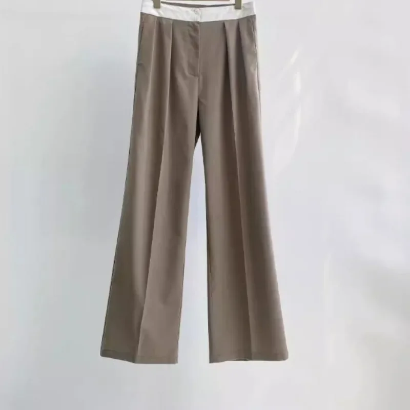

New Spring and Fall Suit Pants Straight White Waist Head Casual Pants Women