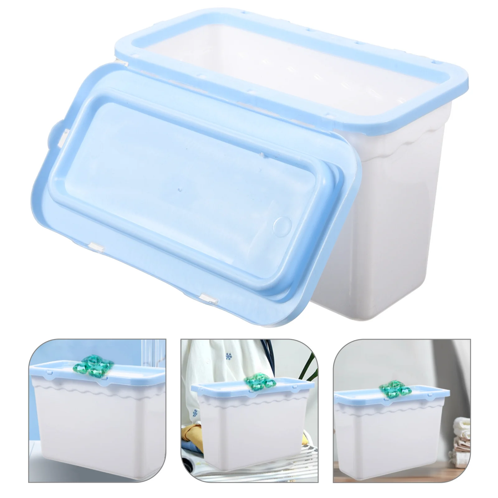

6pcs Storage Box With Lid For Laundry Powder Container Beads Holder Plastic Wrapping Boxes Organizer Household Storage