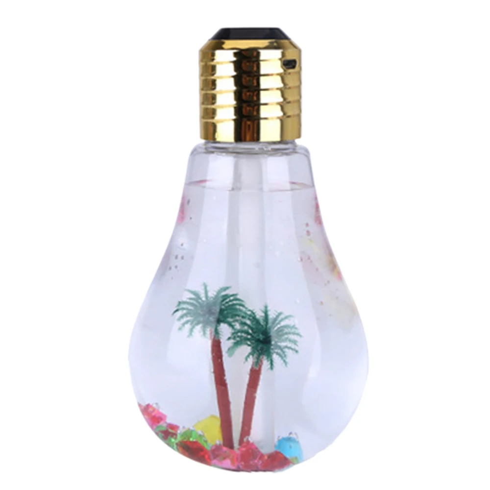 Air Humidifier Bulb Lamp Shade Decorative Lights Diffuser Purifier Atomizer with Colorful LED Night Light for Office B