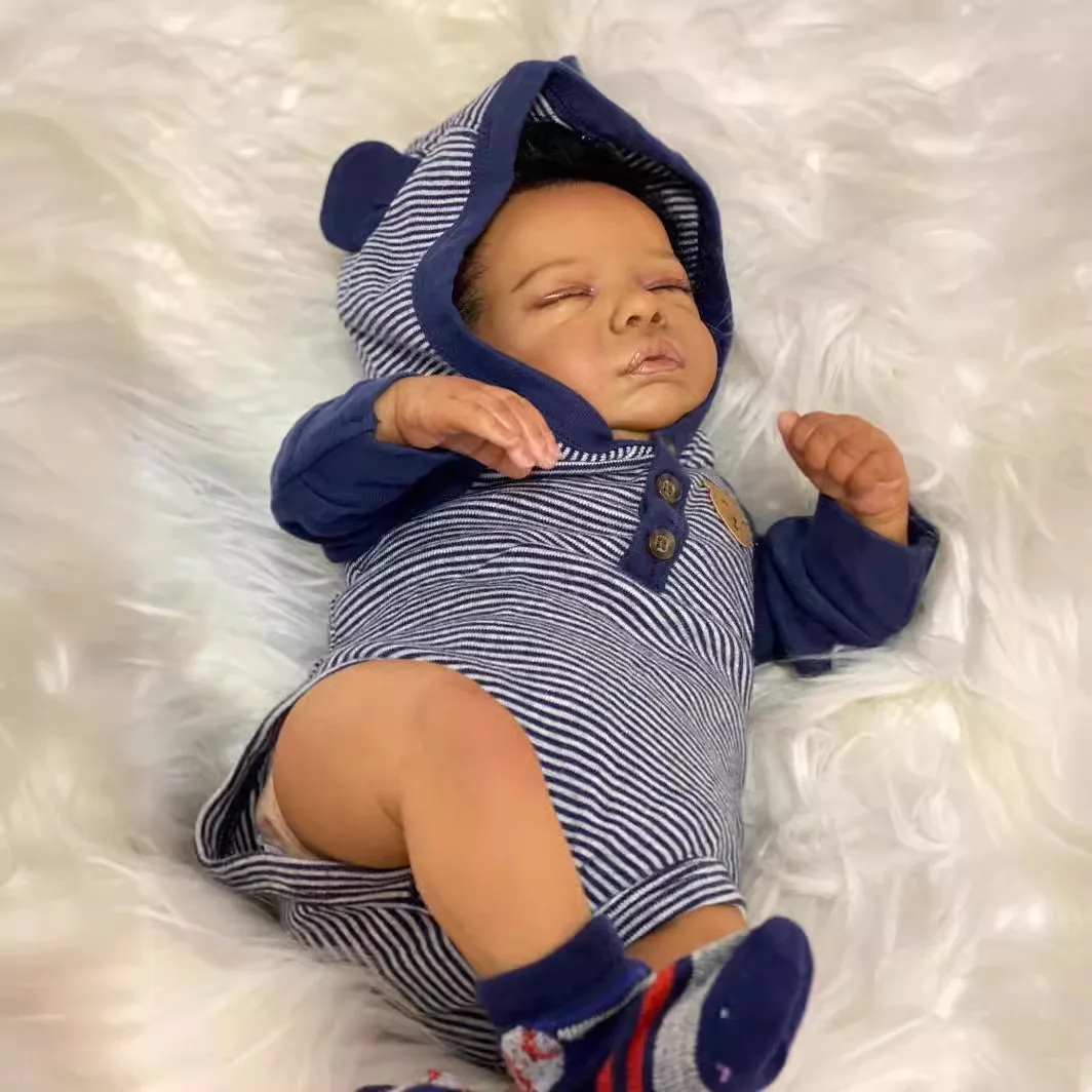 Beliebter romy bereits fertiger, bemalter, kuscheliger, weicher Stoffkörper, lebensechte wiedergeborene Kleinkind-Babypuppe, handverwurzeltes Haar, Babyspielzeug