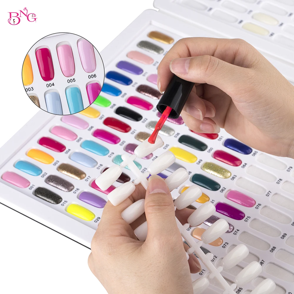 308 Acrylic Nail Color Display Book Nail Polish Colors Chart with 360 Tips Gel Polish Card Board Organizer Nail Salon Tools