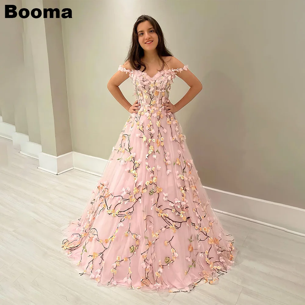 

Booma A Line Floral Fairy Prom Dresses Embroidery Lace Off Shoulder Long Evening Dresses Elegant Party Dresses For Women 2023